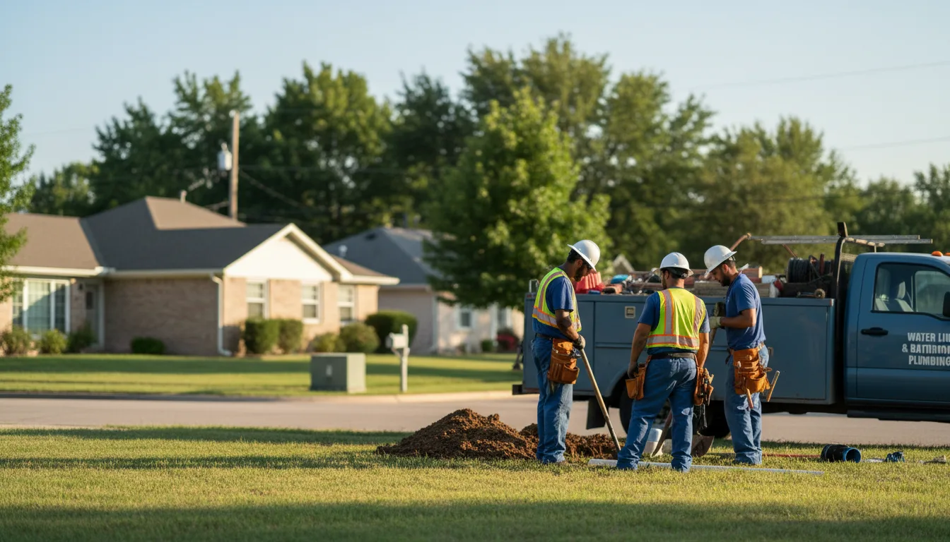 Residential water line and bathroom plumbing service in Smithshire, IL